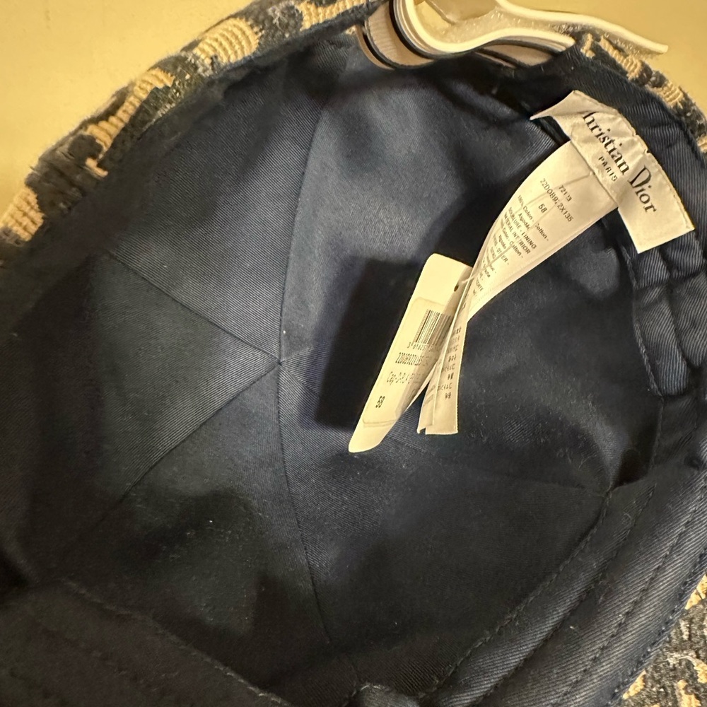 Dior Navy and Beige Monogram Hat - Picture 4 of 5